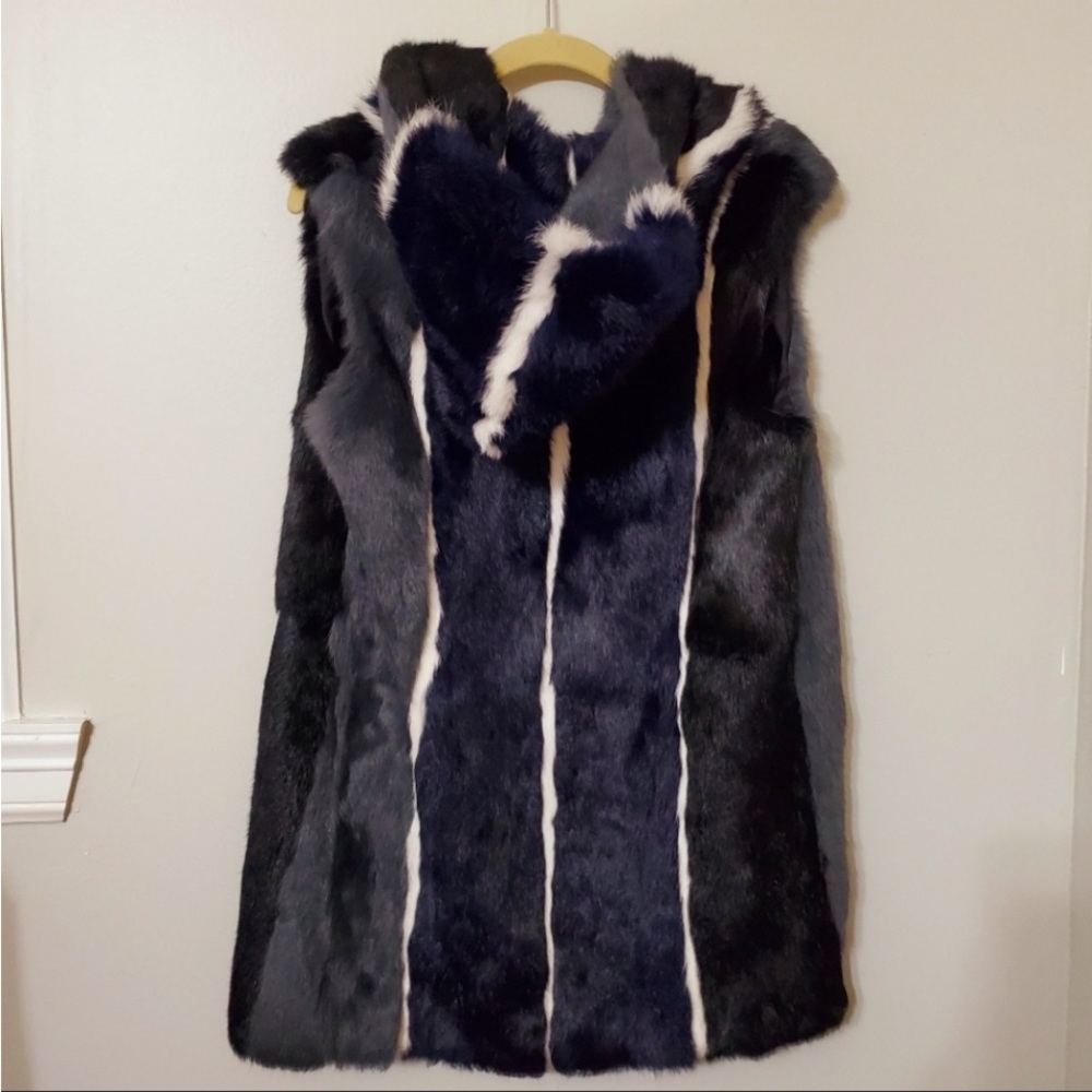 Jocelyn hooded rabbit fur vest
